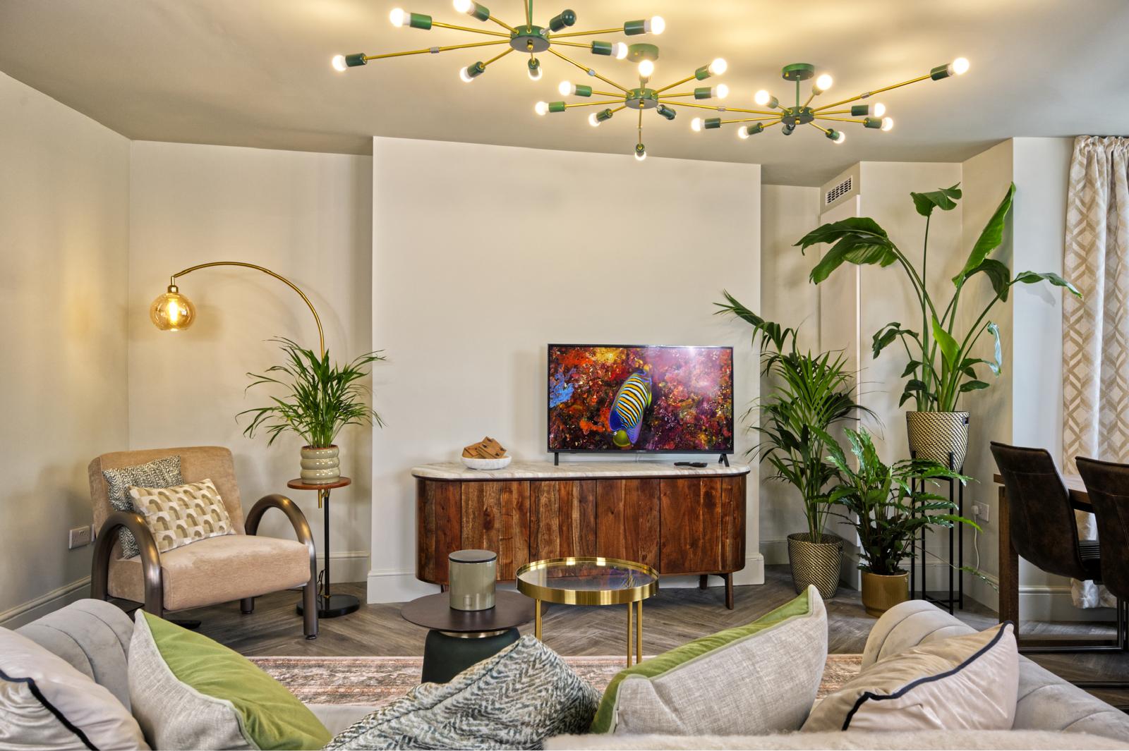 Lounge of the Spring Suite — light, fresh, uplifting