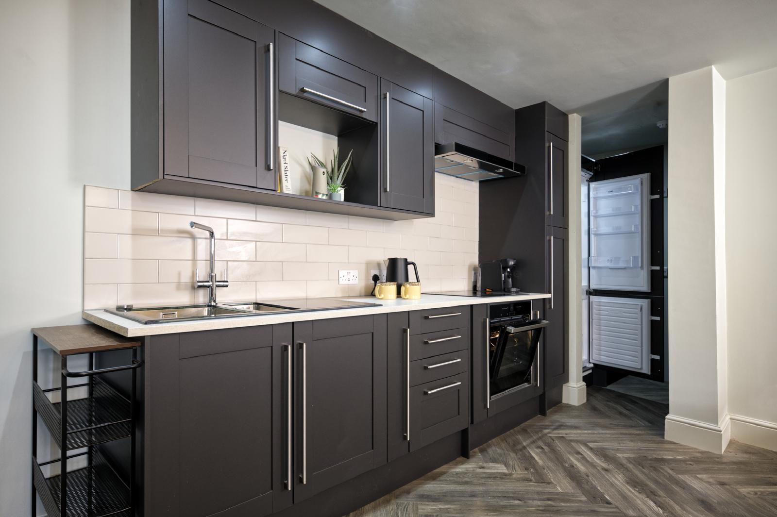 Kitchen of the Spring Suite — light, fresh, uplifting